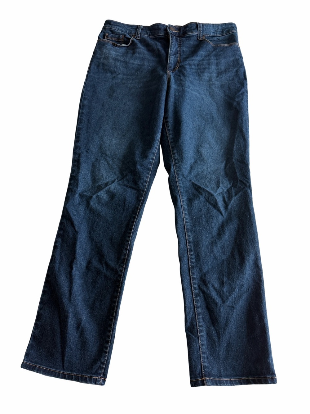 Bandolino Amy Women's Dark Indigo Straight-Leg Jeans. Size 14.